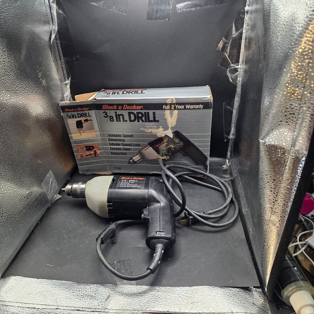 Vintage Black & Decker 7190 3/8” Corded Drill Tested With Matching Box